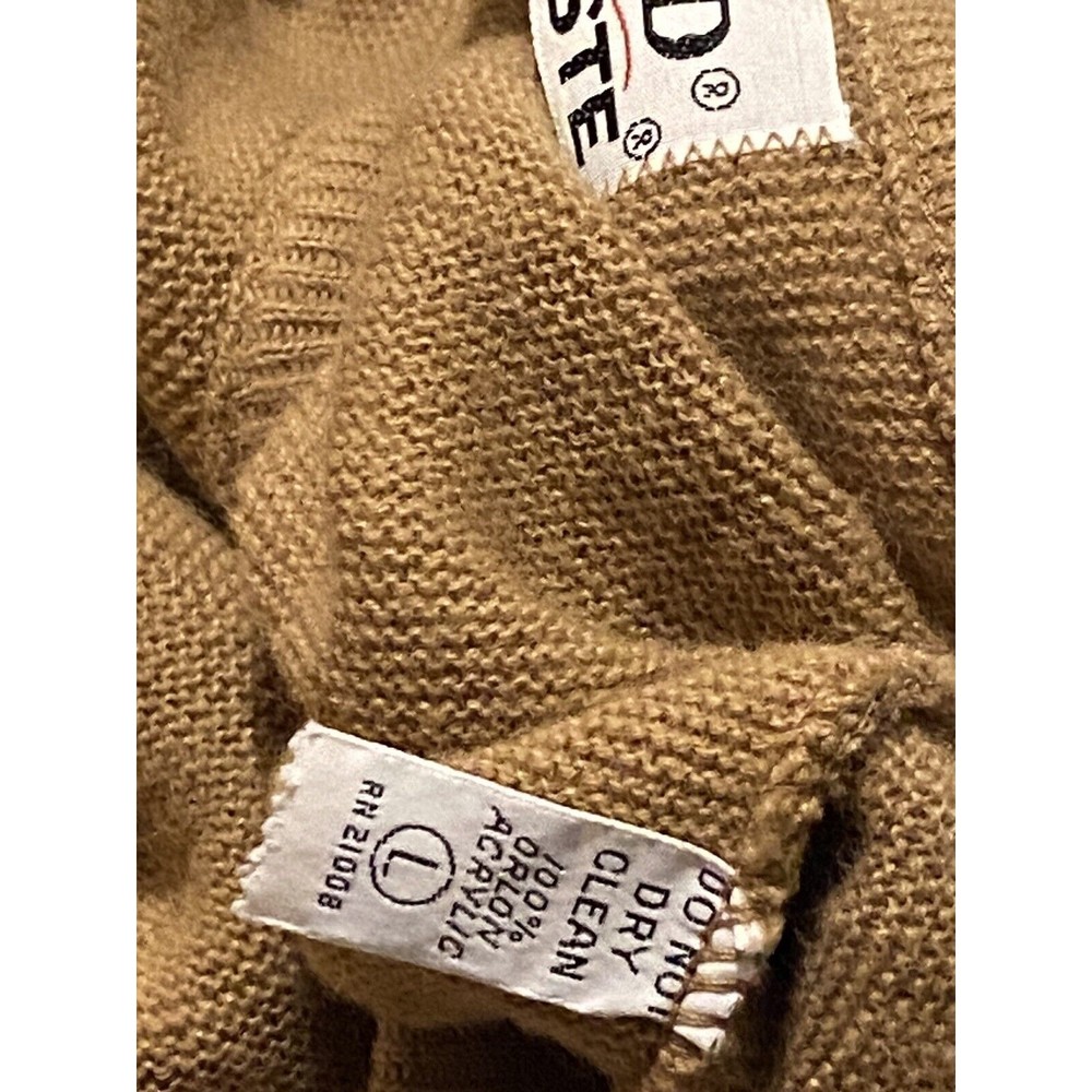 Vintage 80s Lacoste Izod V Neck Sweater Mens L Alligator Logo USA Made - ILGWU - Picture 10 of 12